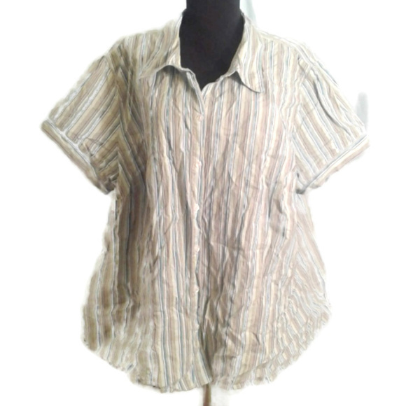 Venezia Tops - Venezia 26 28 Camp shirt stripes Blue Green